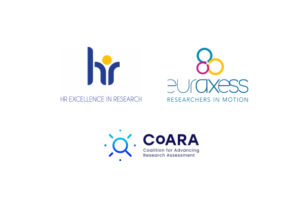 Logos HR-Excellence in research - Euraxess - CoARA