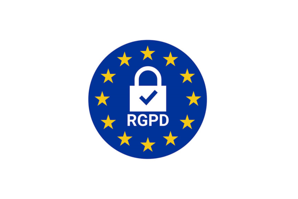 Représetnation du RGPD - drapeua européen et cadenas