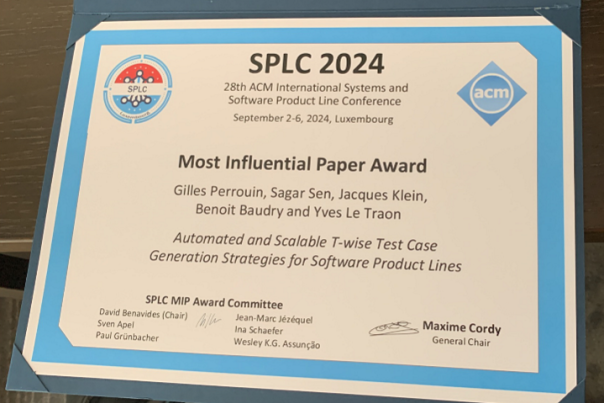 Prix SPLC2024 pour Gilles Perrouin