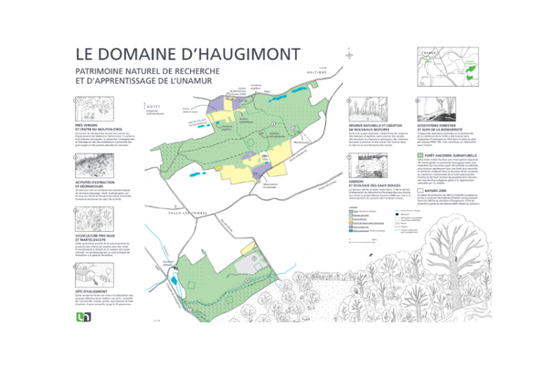 Plan du Domaine d’Haugimont illustrant les principales informations explicitées au sein des brochures (projet PRW108)