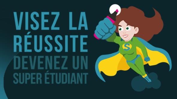 Une étudiante déguisée en super héro