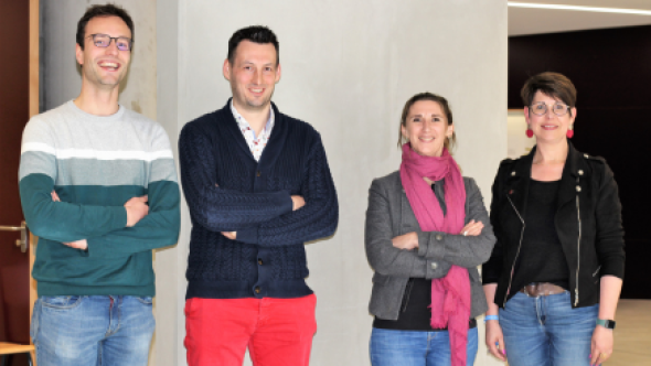 Bastien Delaunois, Florian Baetmans, Noémie Laloux et Virginie Gekiere