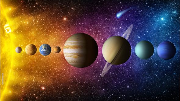 Image du système solaire (linéaire)