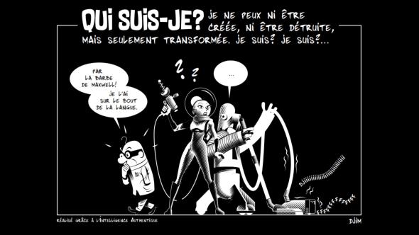 Illustration d'une planche de la BD Physix