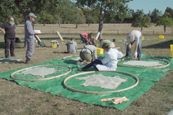 Le workshop fabrication de parchemins au Domaine d'Haugimont (septembre 2020)