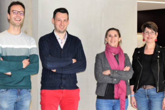 Bastien Delaunois, Florian Baetmans, Noémie Laloux et Virginie Gekiere