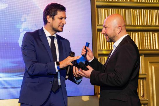 André Fuzfa lors de sa remise du prix des Trophées Matière Grise