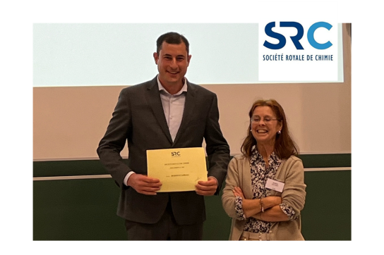 Guillaume Berionni recevant le prix triennal de la SRC (2024)